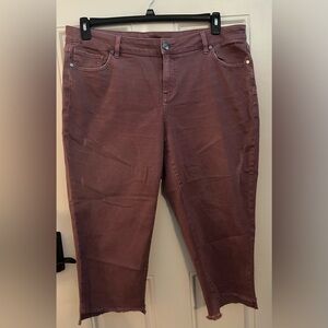 Lane Bryant Petite Light Purple Cropped Distressed Jeans